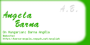 angela barna business card